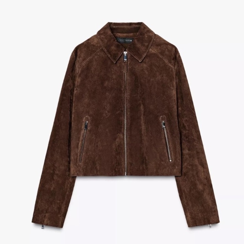ZARA Brown Real Suede Leather Jacket